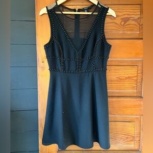 Forever21 Black Embellished Illusion Mini Dress